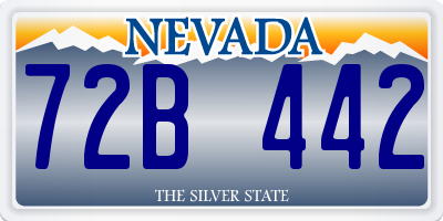 NV license plate 72B442