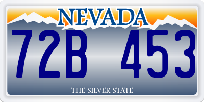 NV license plate 72B453