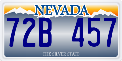 NV license plate 72B457