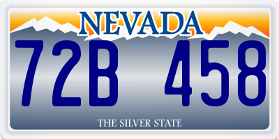 NV license plate 72B458