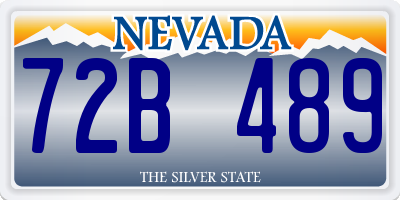 NV license plate 72B489