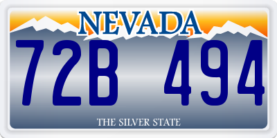 NV license plate 72B494