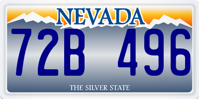 NV license plate 72B496