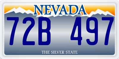 NV license plate 72B497