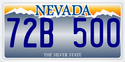 NV license plate 72B500