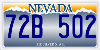 NV license plate 72B502