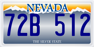 NV license plate 72B512