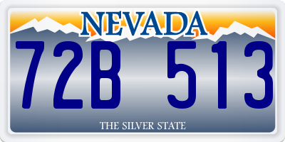NV license plate 72B513