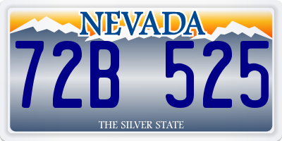 NV license plate 72B525