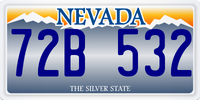 NV license plate 72B532