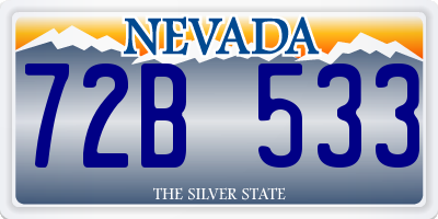 NV license plate 72B533