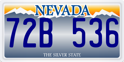 NV license plate 72B536