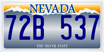 NV license plate 72B537