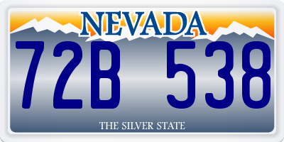 NV license plate 72B538