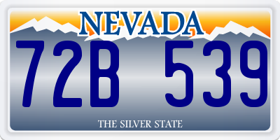 NV license plate 72B539