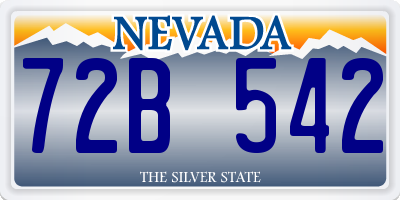 NV license plate 72B542