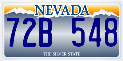 NV license plate 72B548