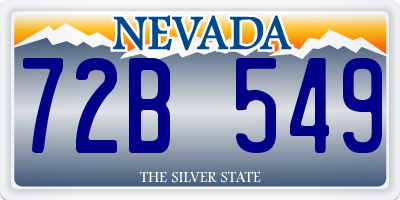 NV license plate 72B549