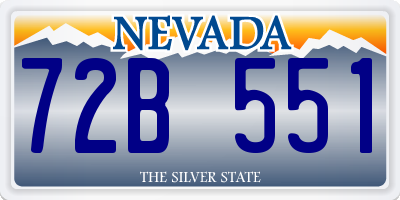 NV license plate 72B551
