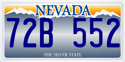 NV license plate 72B552