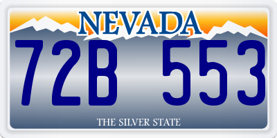 NV license plate 72B553