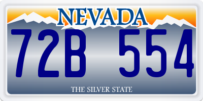 NV license plate 72B554