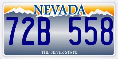 NV license plate 72B558