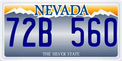 NV license plate 72B560