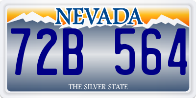NV license plate 72B564