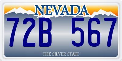 NV license plate 72B567