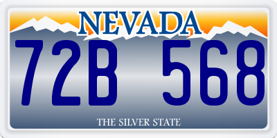 NV license plate 72B568