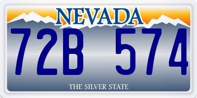 NV license plate 72B574