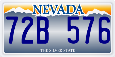 NV license plate 72B576