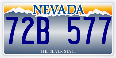 NV license plate 72B577