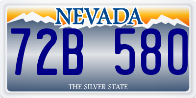 NV license plate 72B580