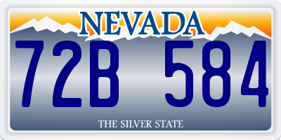 NV license plate 72B584