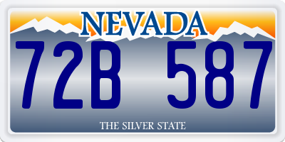 NV license plate 72B587