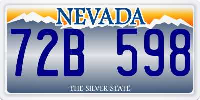 NV license plate 72B598