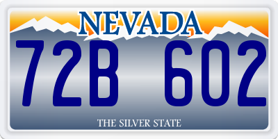 NV license plate 72B602