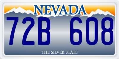 NV license plate 72B608