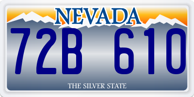 NV license plate 72B610