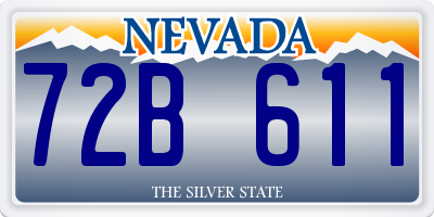 NV license plate 72B611