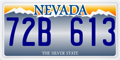 NV license plate 72B613