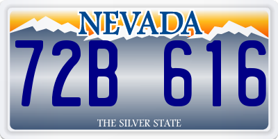 NV license plate 72B616