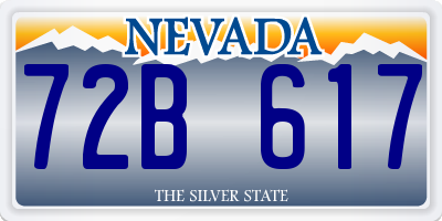 NV license plate 72B617
