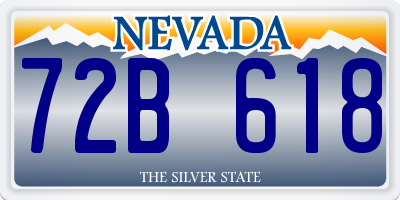 NV license plate 72B618