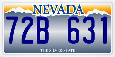 NV license plate 72B631