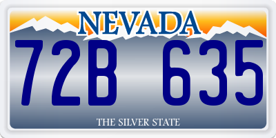 NV license plate 72B635