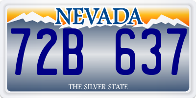 NV license plate 72B637