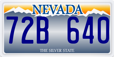 NV license plate 72B640